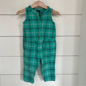 GAP Turquoise Plaid Romper jumpsuit 18-24M